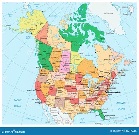 map of united states and canada with cities|Map of USA and Canada with cities. Free printable maps of US .